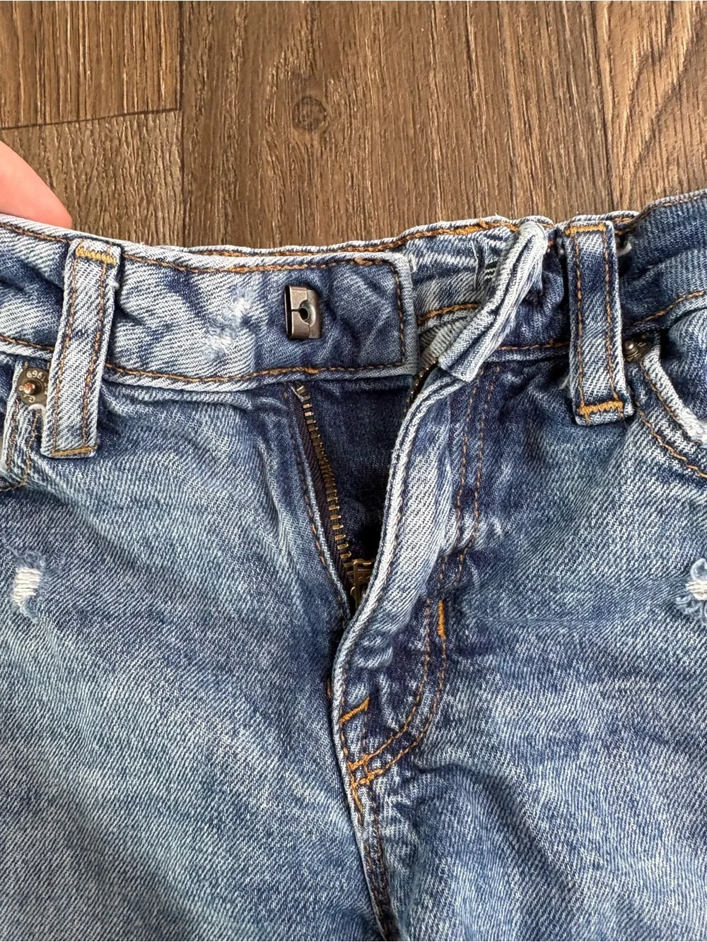 GAP Faded Light Blue Frayed Hem Denim Shorts - Kids